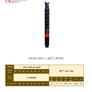 4 اینچ 100 متری باران پمپ