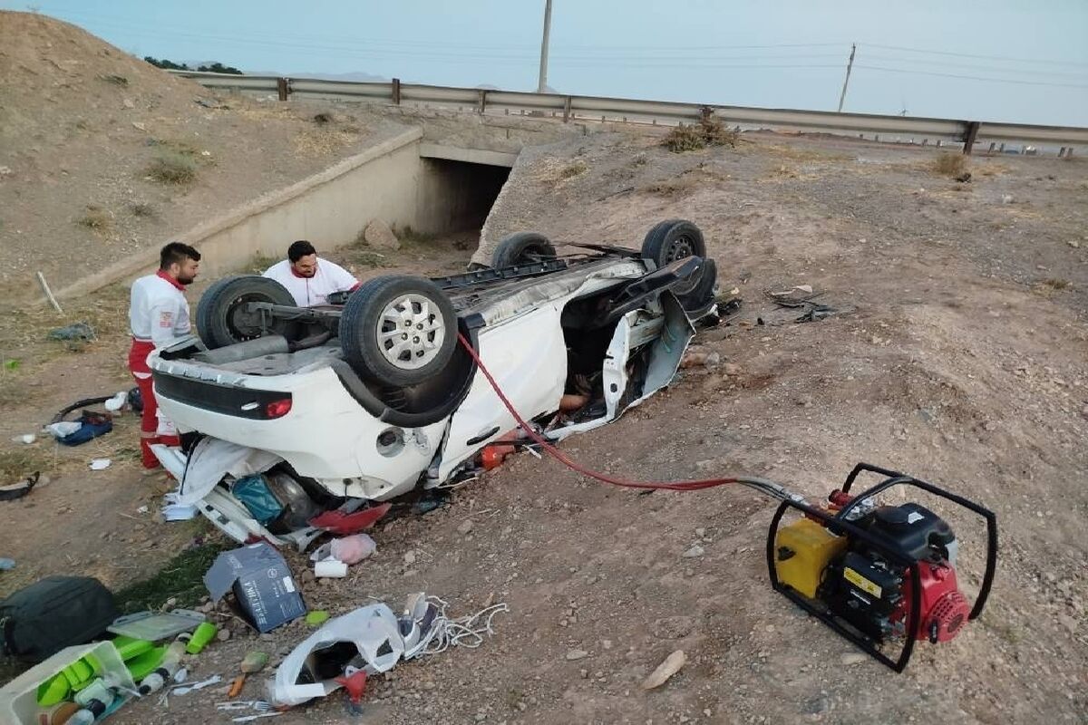 واژگونی مرگبار خودرو در جاده قزوین