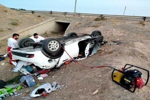 واژگونی مرگبار خودرو در جاده قزوین