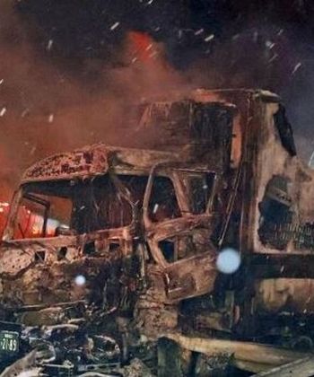 تصادف زنجیره‌ای ۶۷ خودرو در ژاپن؛ ۲۸ تن کشته و زخمی شدند/ ویدئو