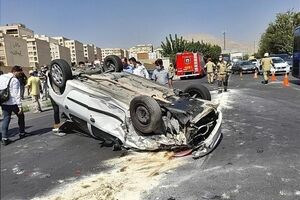 مصدومیت کودک ۸ ساله در حادثه رانندگی محور سبزوار به شاهرود
