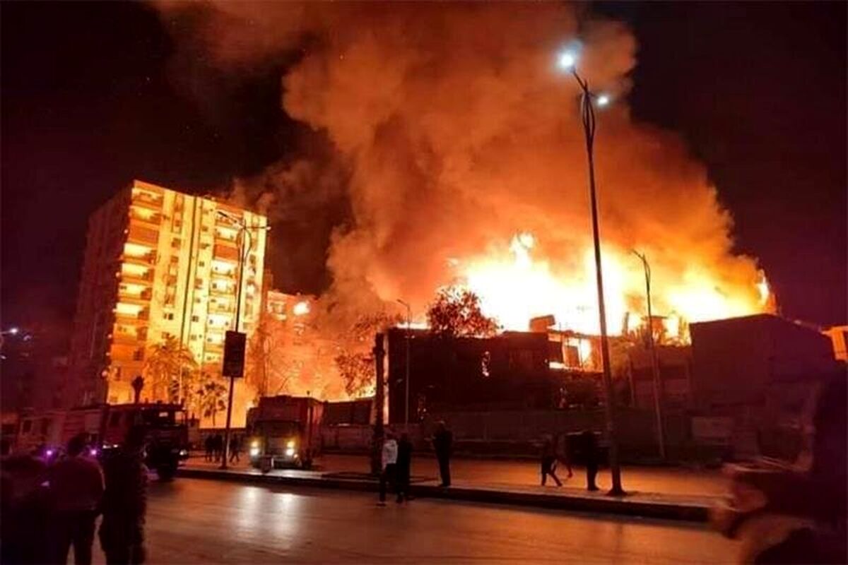 آتش‌سوزی در استودیوی ساخت فیلم‌ در مصر/ ویدئو