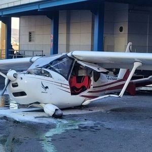 برخورد هواپیمای سبک با ساختمان فرودگاه تبریز