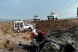 مرگ هولناک راننده خودروی سوخت در جاده گناباد 