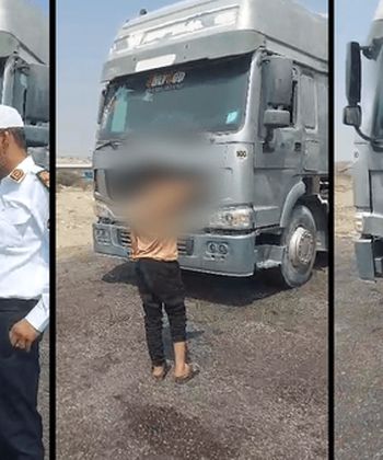 نوجوان ۱۷ ساله پشت فرمان کامیون ۱۰ چرخ؛ پلیس از راه رسید/ ویدئو