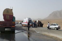 ۶ کشته و زخمی در برخورد سه تریلر در محور ریگان - ایرانشهر