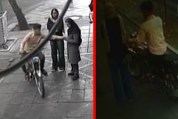 لحظه قاپیدن موبایل دختر جوان زیر پل ابوسعید تهران/ ویدئو 