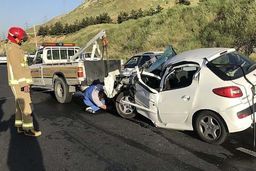 تصادف مرگبار پژو با کامیون در جاده خلخال