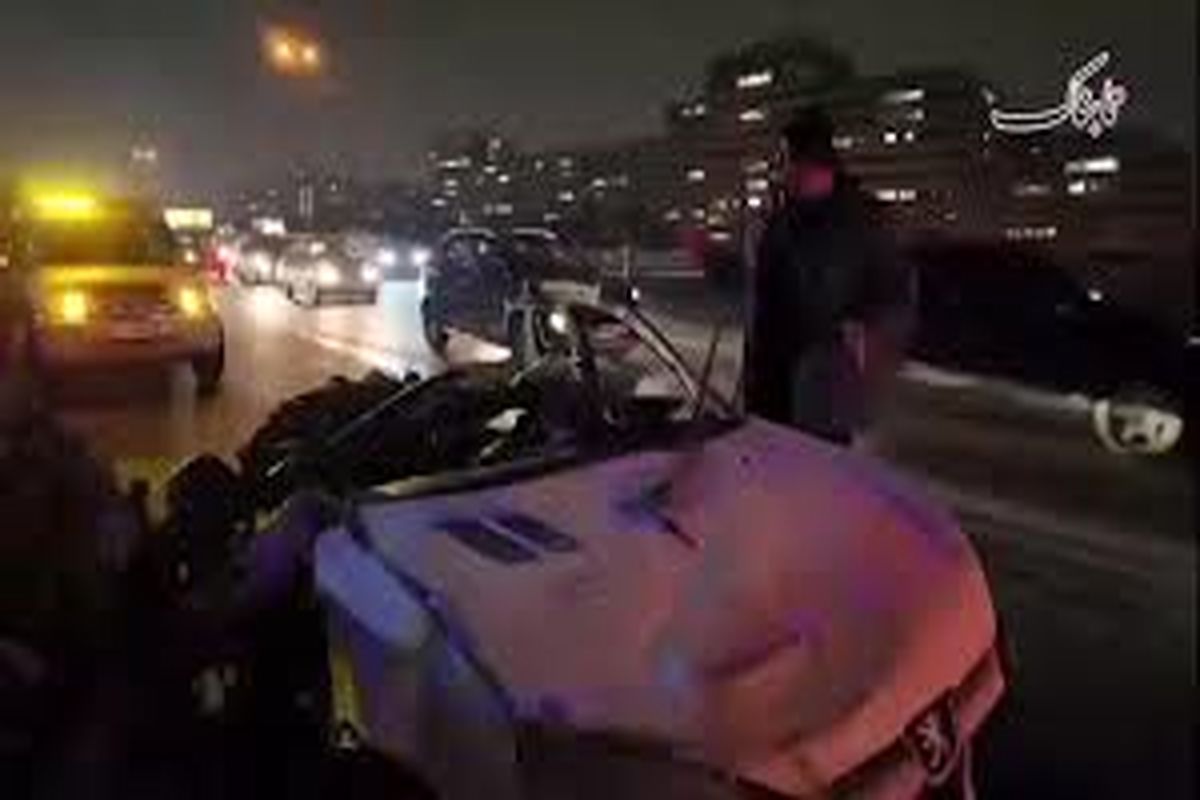 سوختن راننده زن در آتش بعد از تصادف ناشی از لایی کشیدن‌/ ویدئو