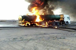  تصادف و آتش‌سوزی تانکر سوخت در اتوبان اهواز - شوش/ ویدئو