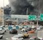 آتش‌سوزی گسترده در بازارچه جنت آباد/ آتش نشانان مشغول عملیات