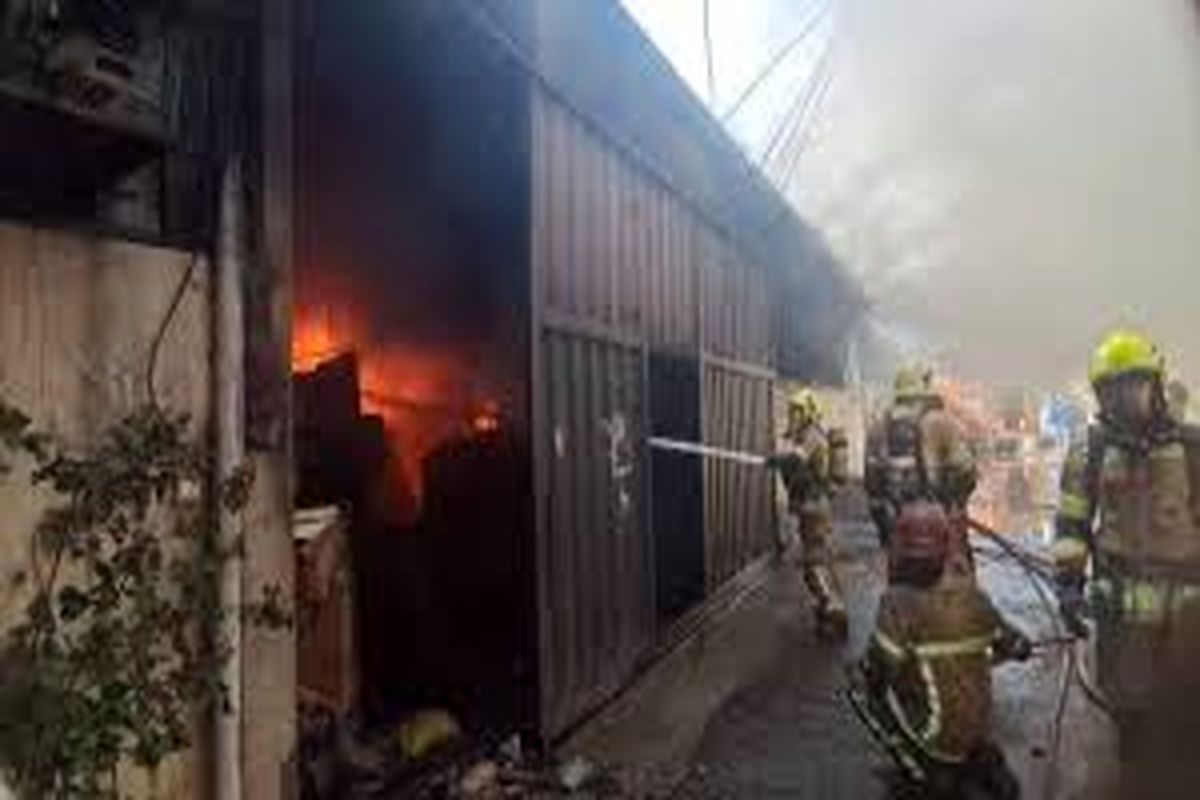 آتش سوزی شدید در کارگاه چوبی در جاده ساوه/ دو کارگر زنده زنده در آتش سوختند/ ویدئو