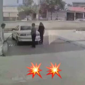 لحظه انفجار در جایگاه CNG صحنه در دوربین مداربسته در شهرستان صحنه/ ویدئو