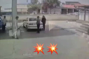 لحظه انفجار در جایگاه CNG صحنه در دوربین مداربسته در شهرستان صحنه/ ویدئو