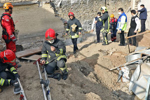 سقوط کارگر معدن به چاه