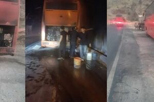 فداکاری ماموران پلیس راه برای نجات مسافران اتوبوس در جاده اندیمشک/ ویدئو