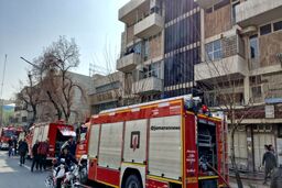 حادثه آتش سوزی در خیابان انقلاب