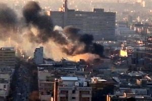 وقوع آتش سوزی حوالی لاله زار تهران 
