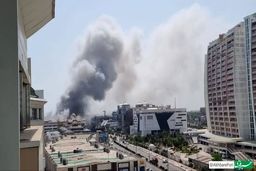 مجتمع بزرگ تجاری در منطقه آزاد انزلی دچار حریق شد