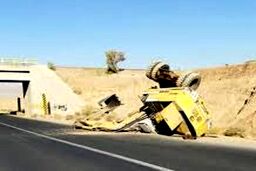 مرگ یک راننده بر اثر سقوط ناگهانی بیل مکانیکی