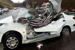 فوت یک نفر بر اثر واژگونی خودرو در جاده کرج - چالوس