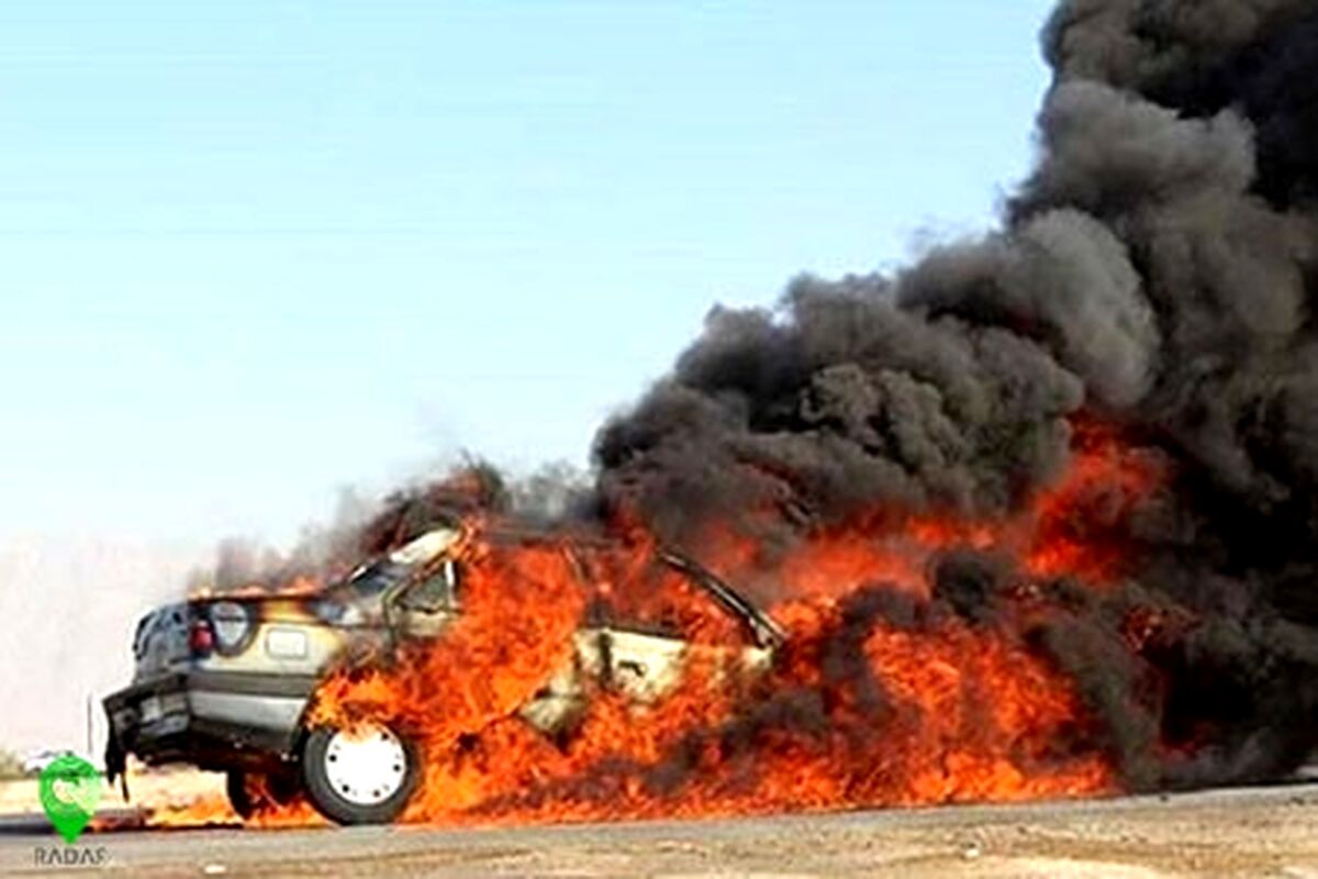 جان باختن ۲ سوخت‌بر در پی تصادف و آتش سوزی خودرو در سرباز

